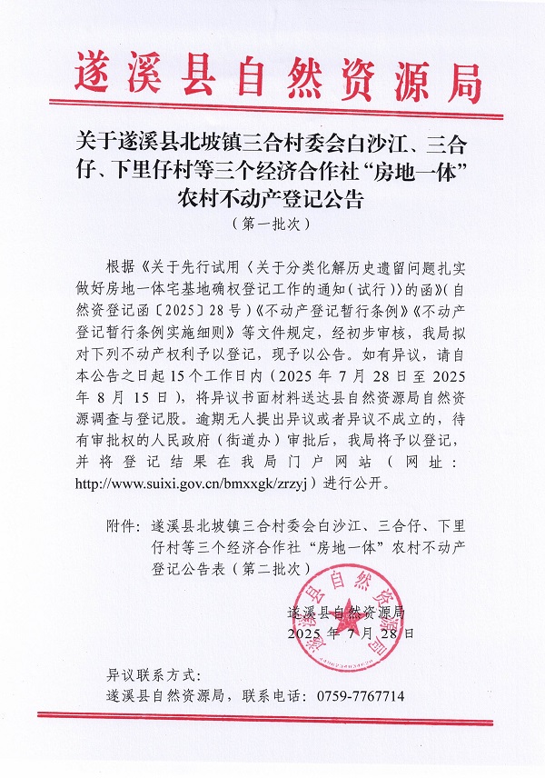 （未核先掛）北坡鎮(zhèn)三合村委會白沙江、三合仔、下里仔村等三個經(jīng)濟合作社不動產(chǎn)登記公告（第一批次）（歷史遺留問題）_頁面_1.jpg