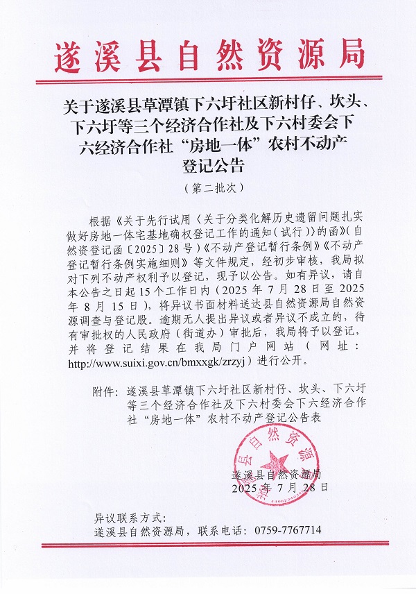 草潭鎮(zhèn)下六圩社區(qū)新村仔等三個經(jīng)濟合作社及下六村委會下六經(jīng)濟合作社不動產(chǎn)登記公告（第二批次）（歷史遺留問題）_頁面_1.jpg
